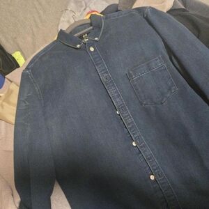 H&M Navy Blue Denim Shirt